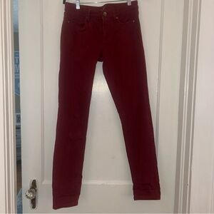 Women's Red  Loft Outlet Modern Skinny jeans size 2 inseam  30” rise 8”